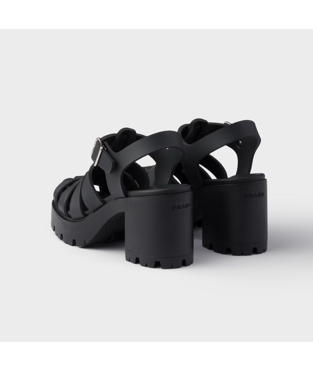 PRADA Черные босоножки, фото 4