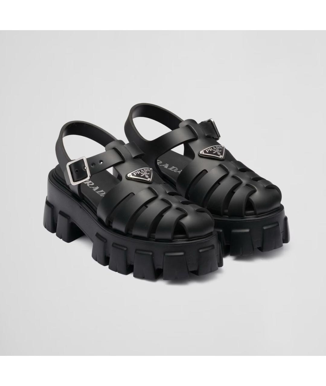 PRADA Черные босоножки, фото 2