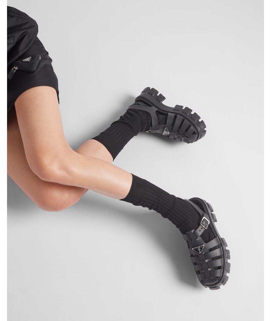 PRADA Черные босоножки, фото 3