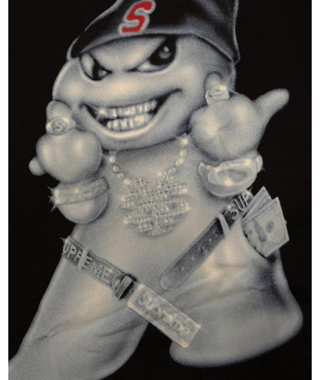 SUPREME Черная хлопковая футболка, фото 4