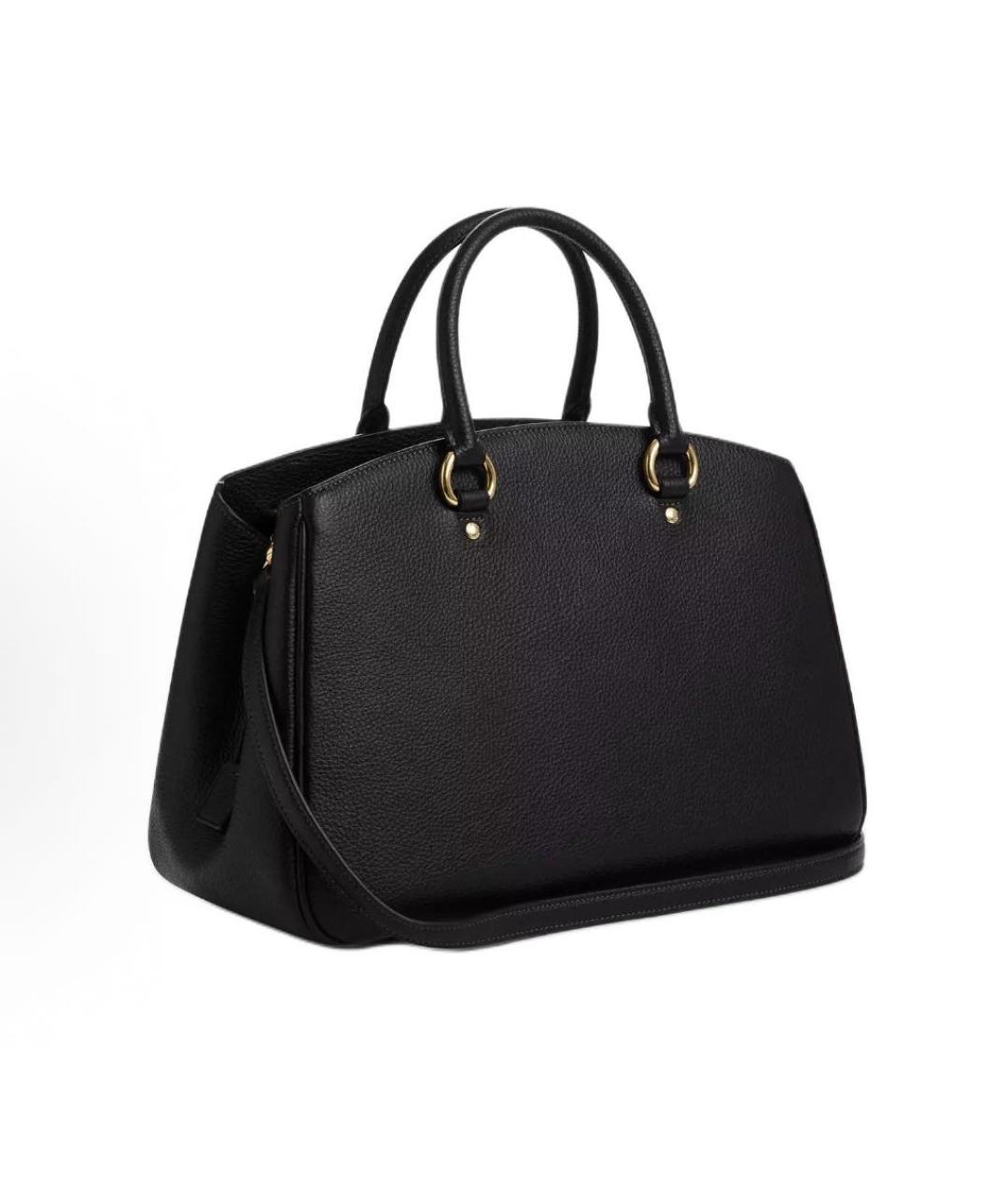 COACH Черная кожаная сумка с короткими ручками, фото 2