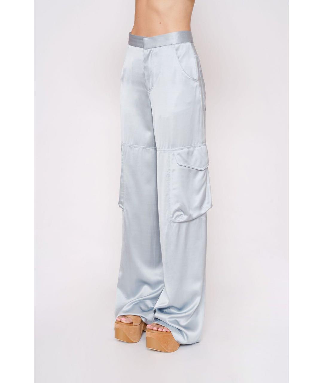 GCDS Голубые вискозные брюки широкие, фото 4