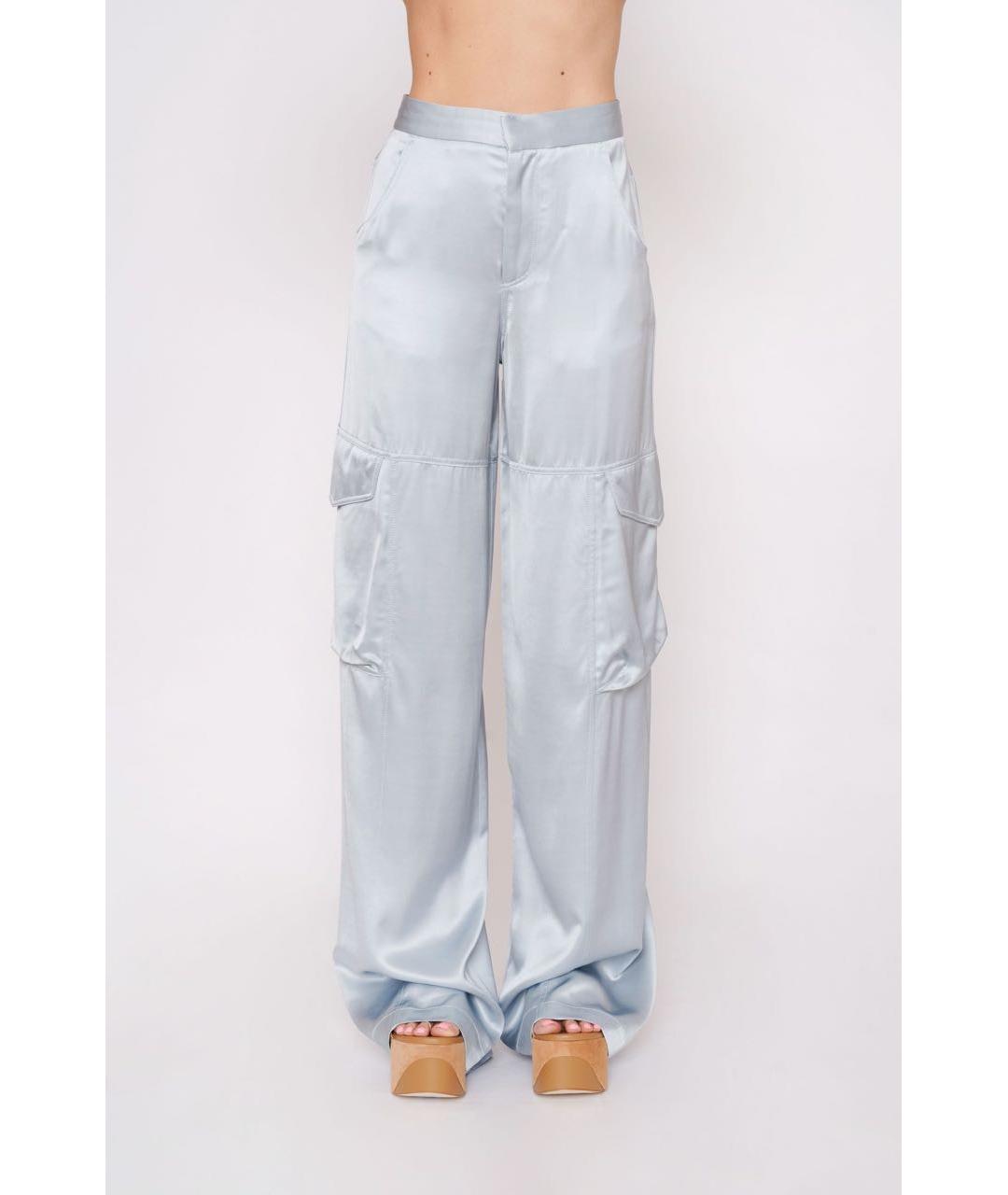 GCDS Голубые вискозные брюки широкие, фото 3