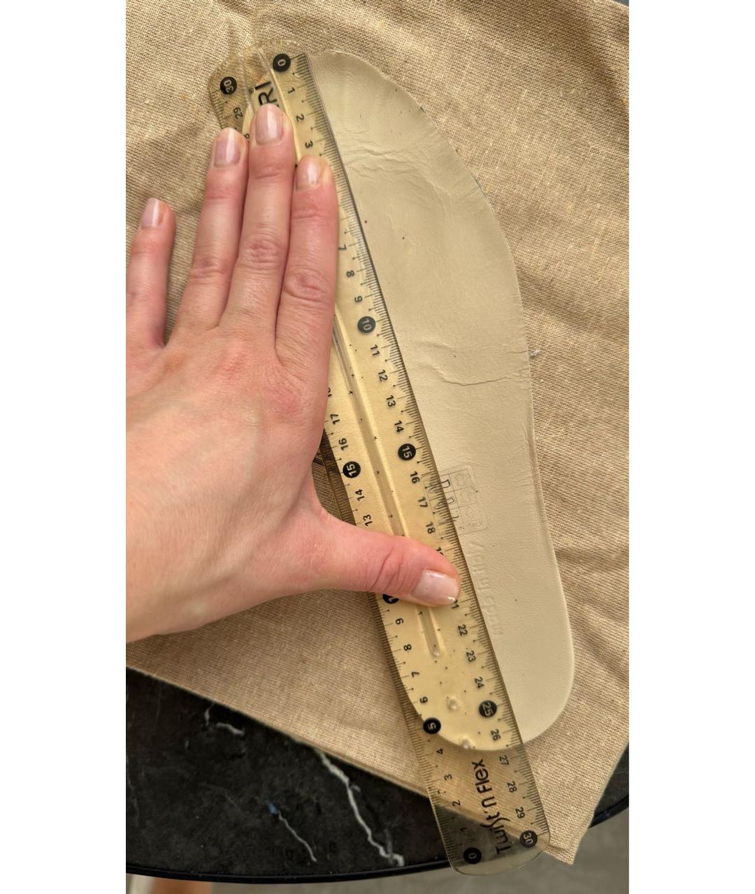 GUCCI Бежевые кожаные низкие кроссовки / кеды, фото 8