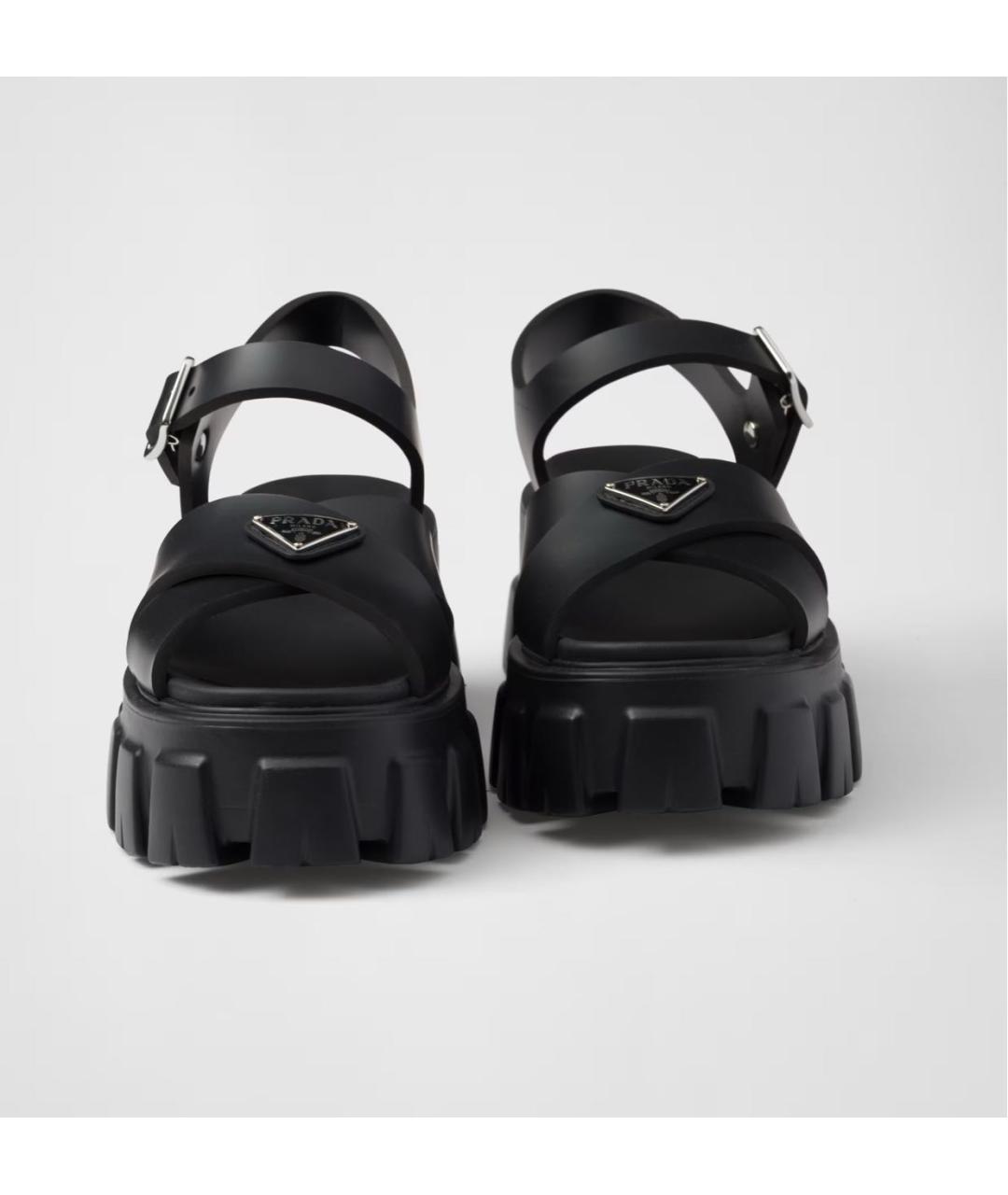 PRADA Черные босоножки, фото 4