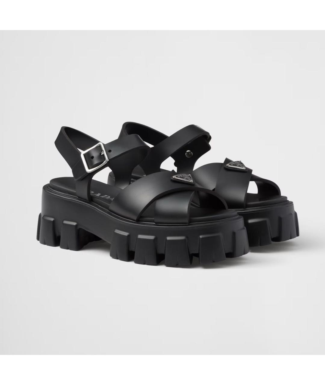 PRADA Черные босоножки, фото 2