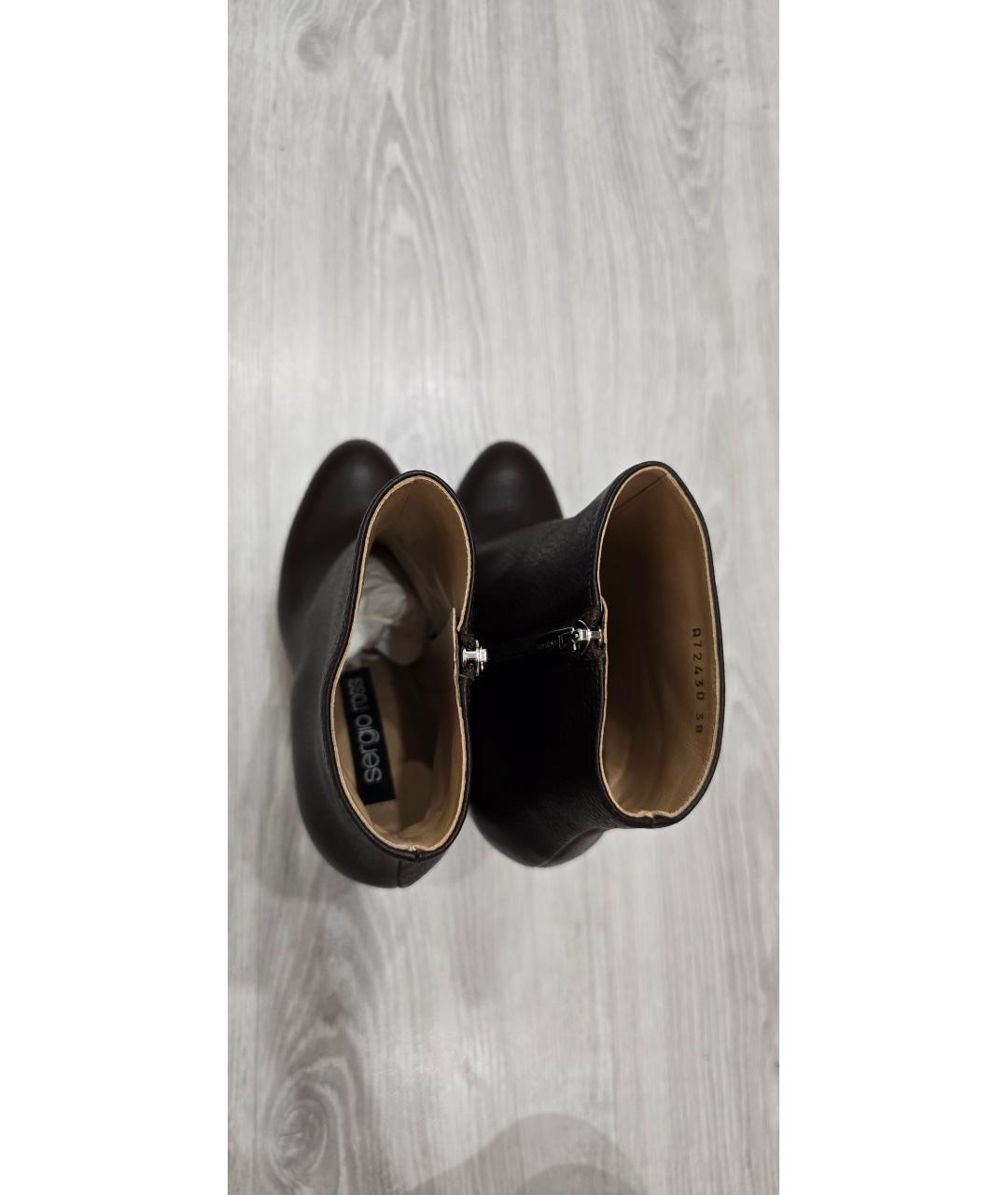 SERGIO ROSSI Коричневые кожаные ботильоны, фото 3