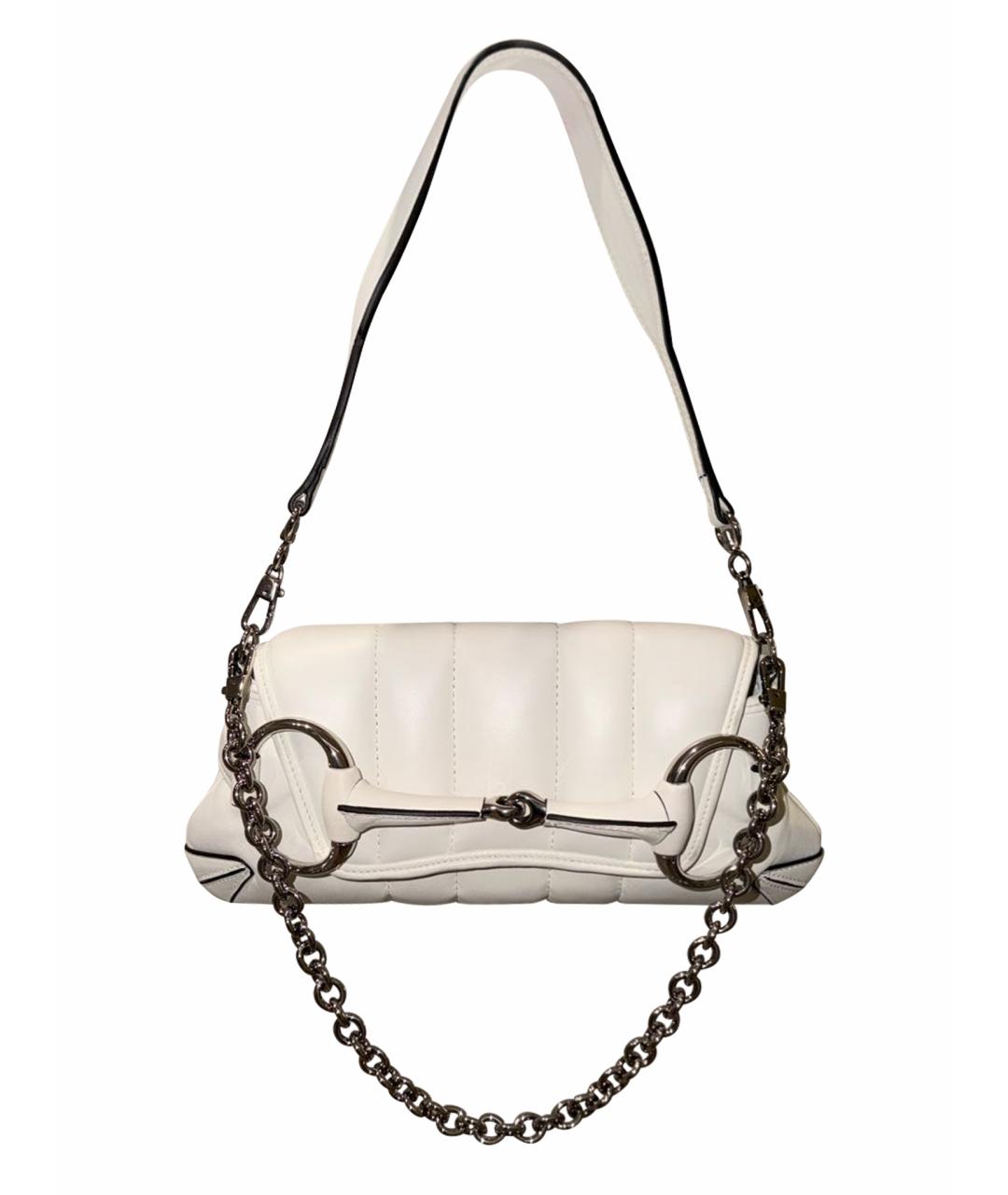 GUCCI Белая кожаная сумка через плечо, фото 1
