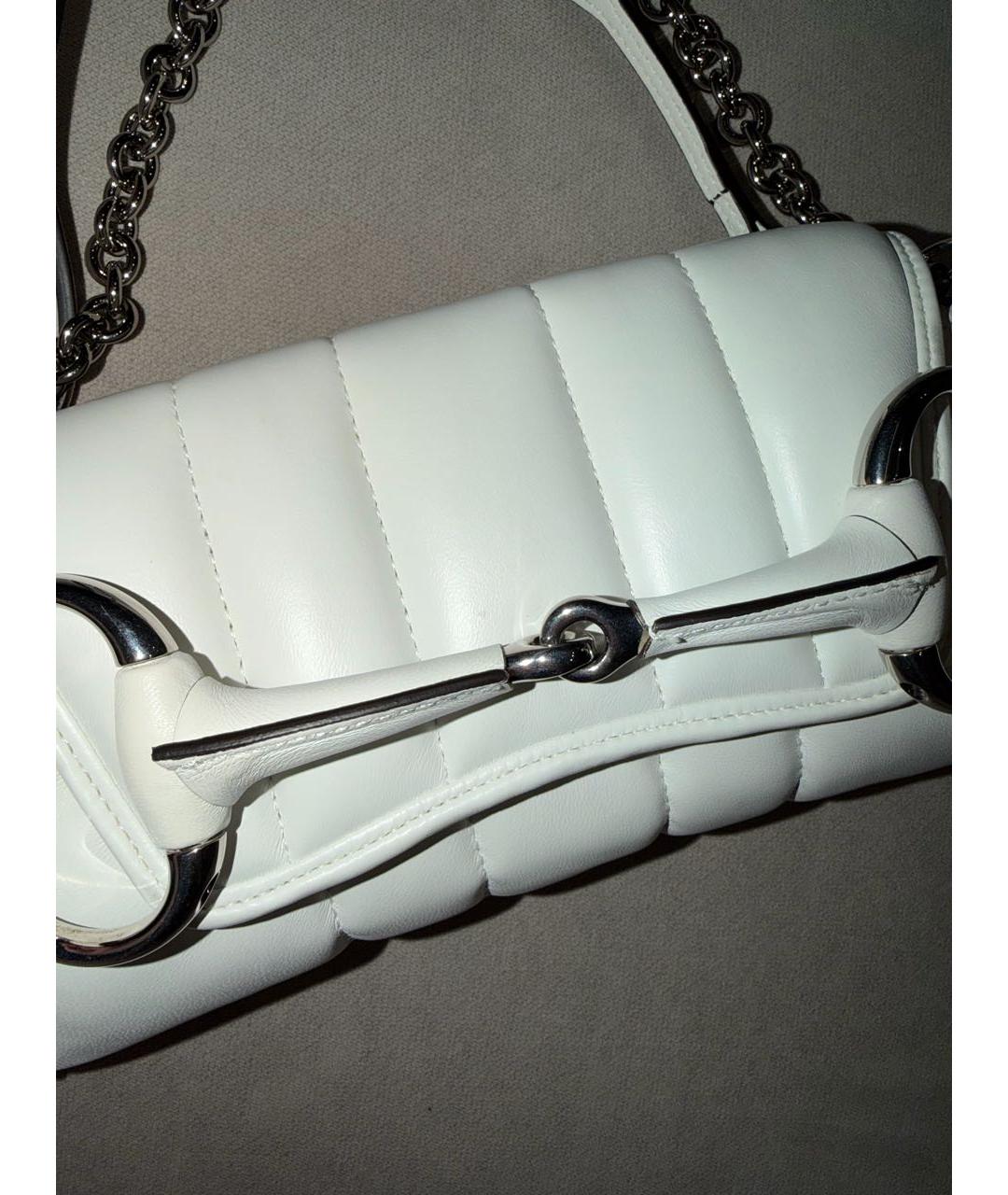 GUCCI Белая кожаная сумка через плечо, фото 5