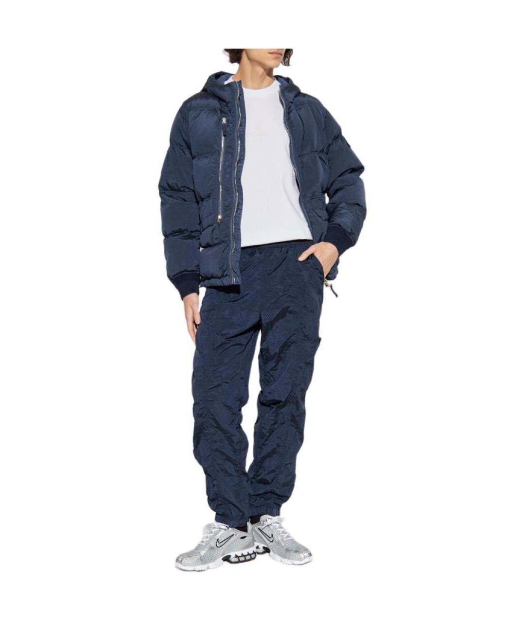 STONE ISLAND Темно-синие повседневные брюки, фото 2