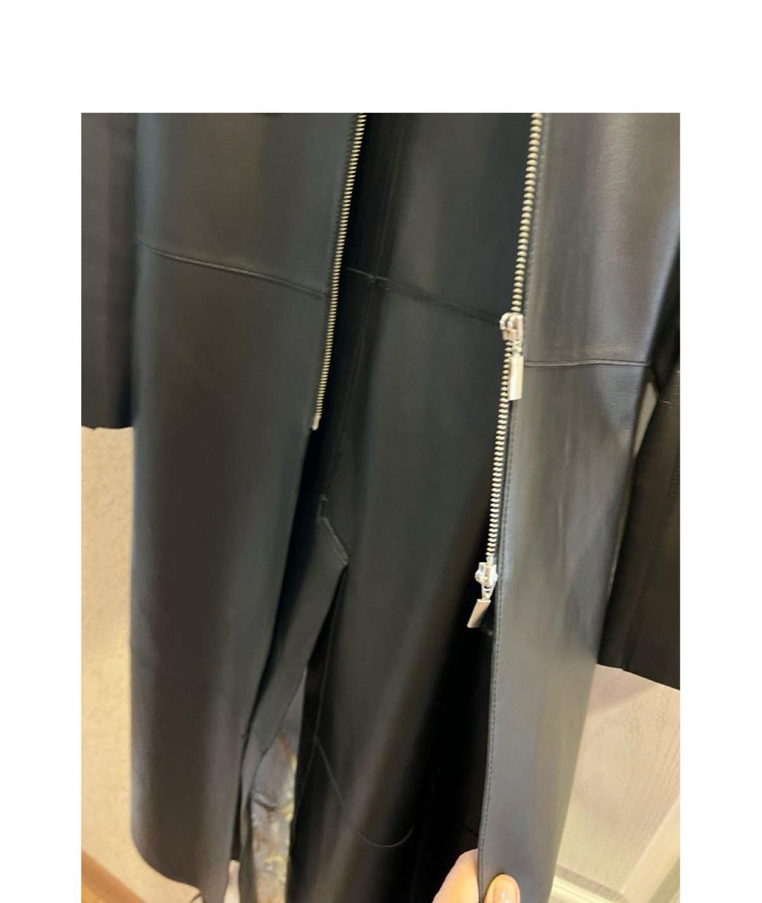 TOTEME Черный кожаный тренч/плащ, фото 5