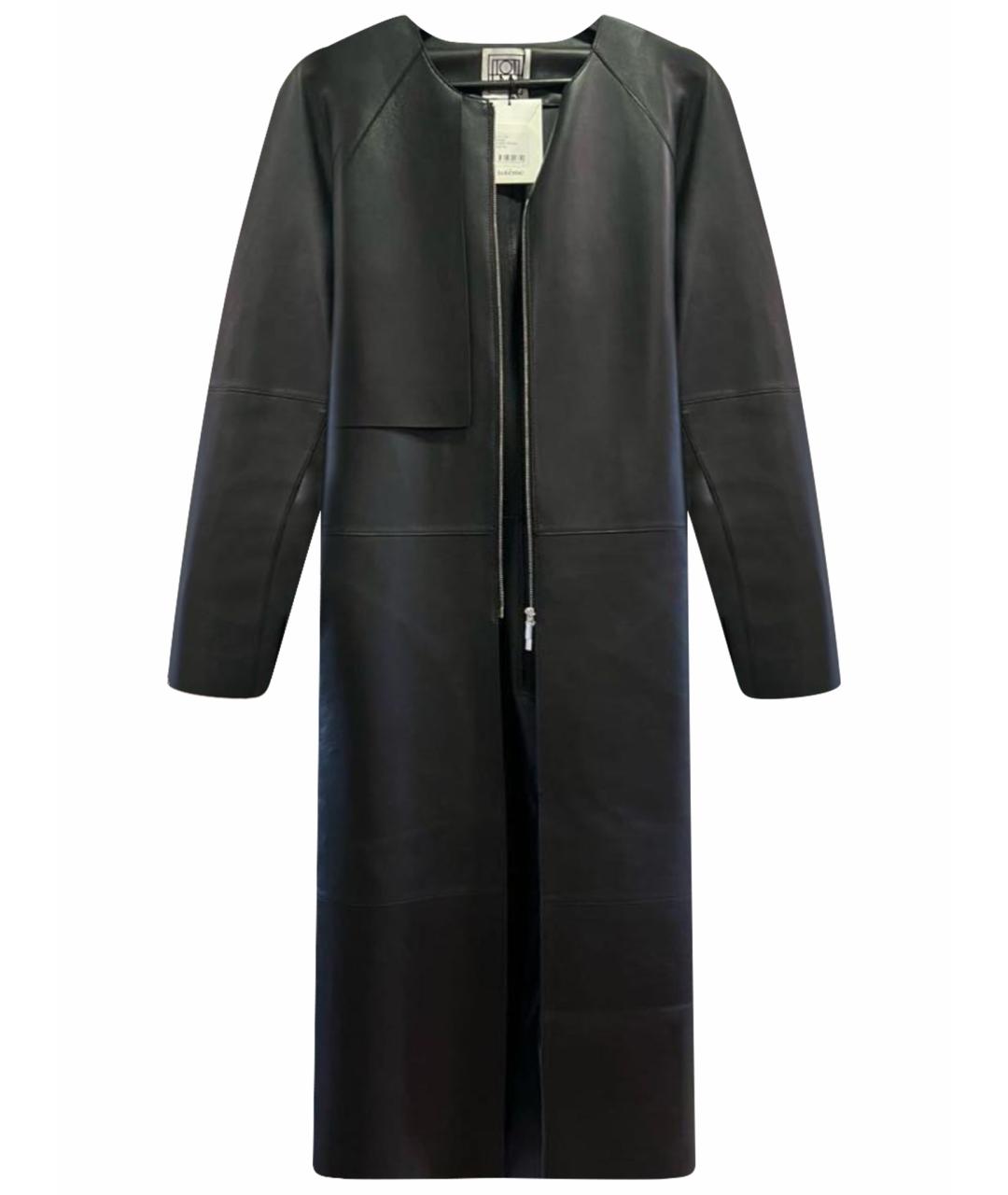 TOTEME Черный кожаный тренч/плащ, фото 1