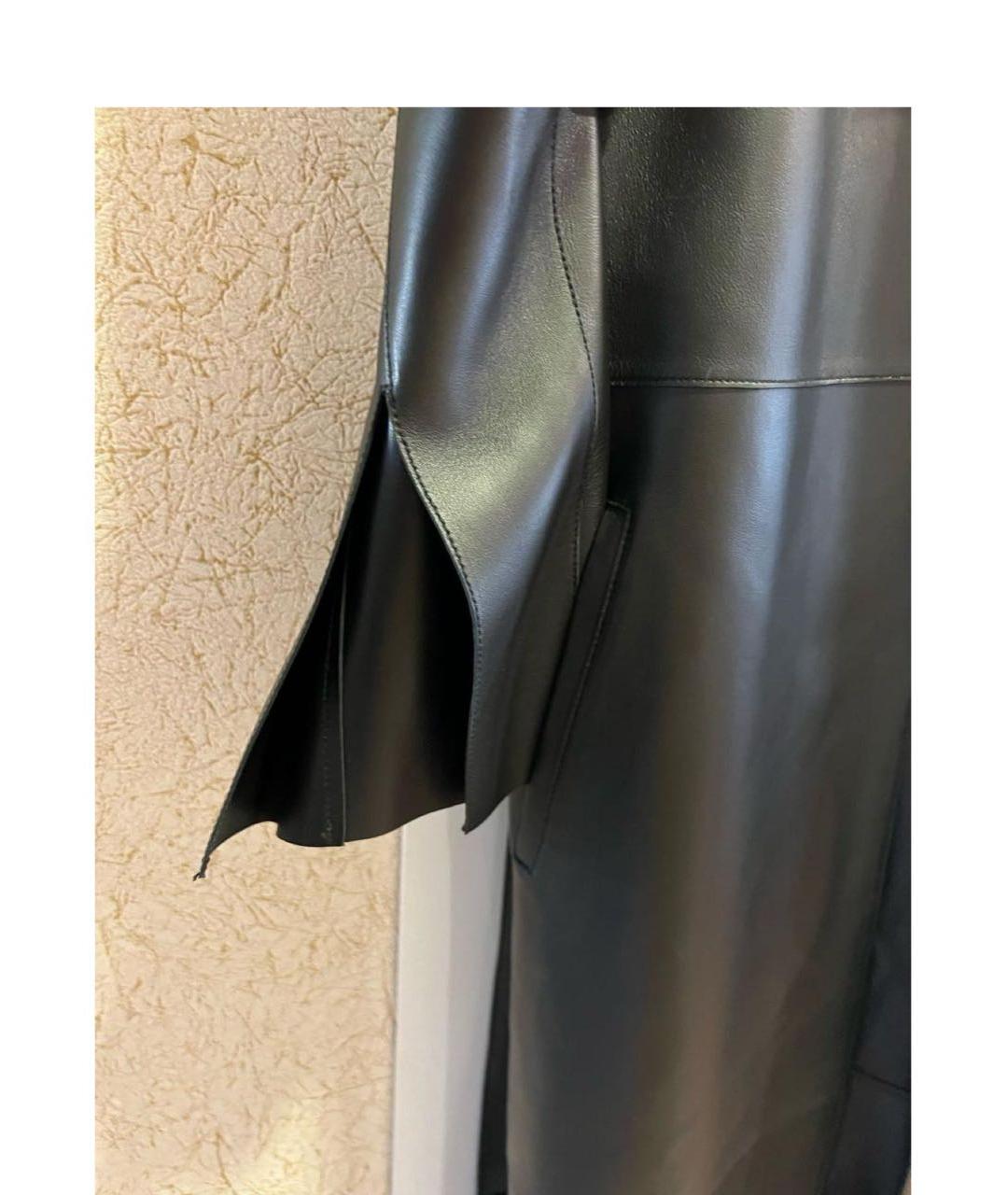 TOTEME Черный кожаный тренч/плащ, фото 6
