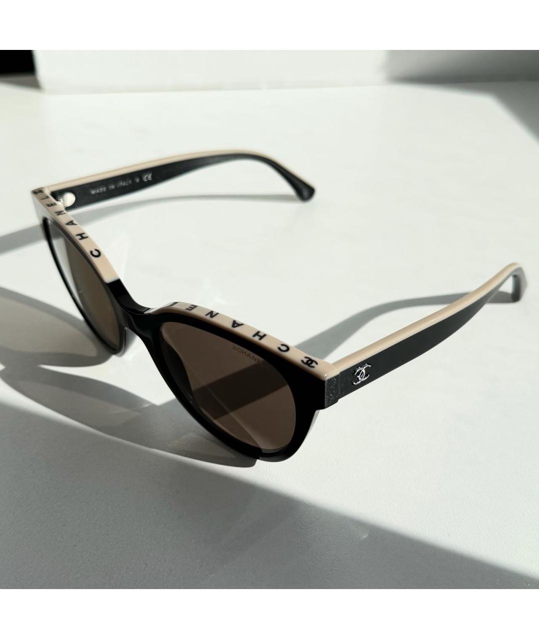 CHANEL Черные пластиковые солнцезащитные очки, фото 2