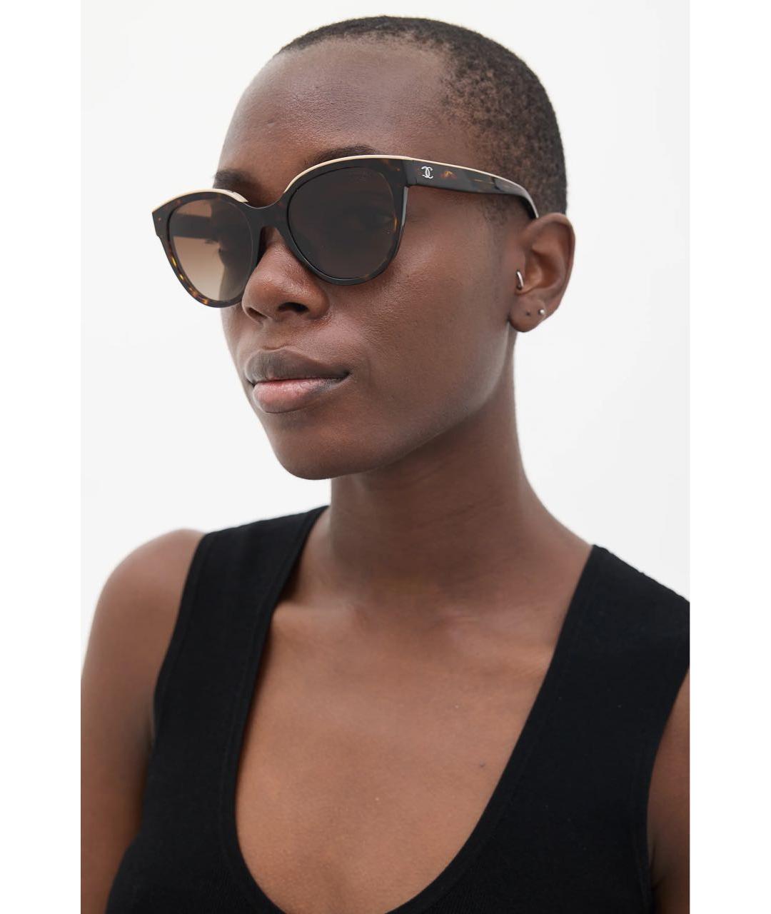 CHANEL Черные пластиковые солнцезащитные очки, фото 5