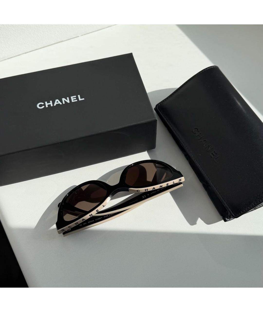 CHANEL Черные пластиковые солнцезащитные очки, фото 3