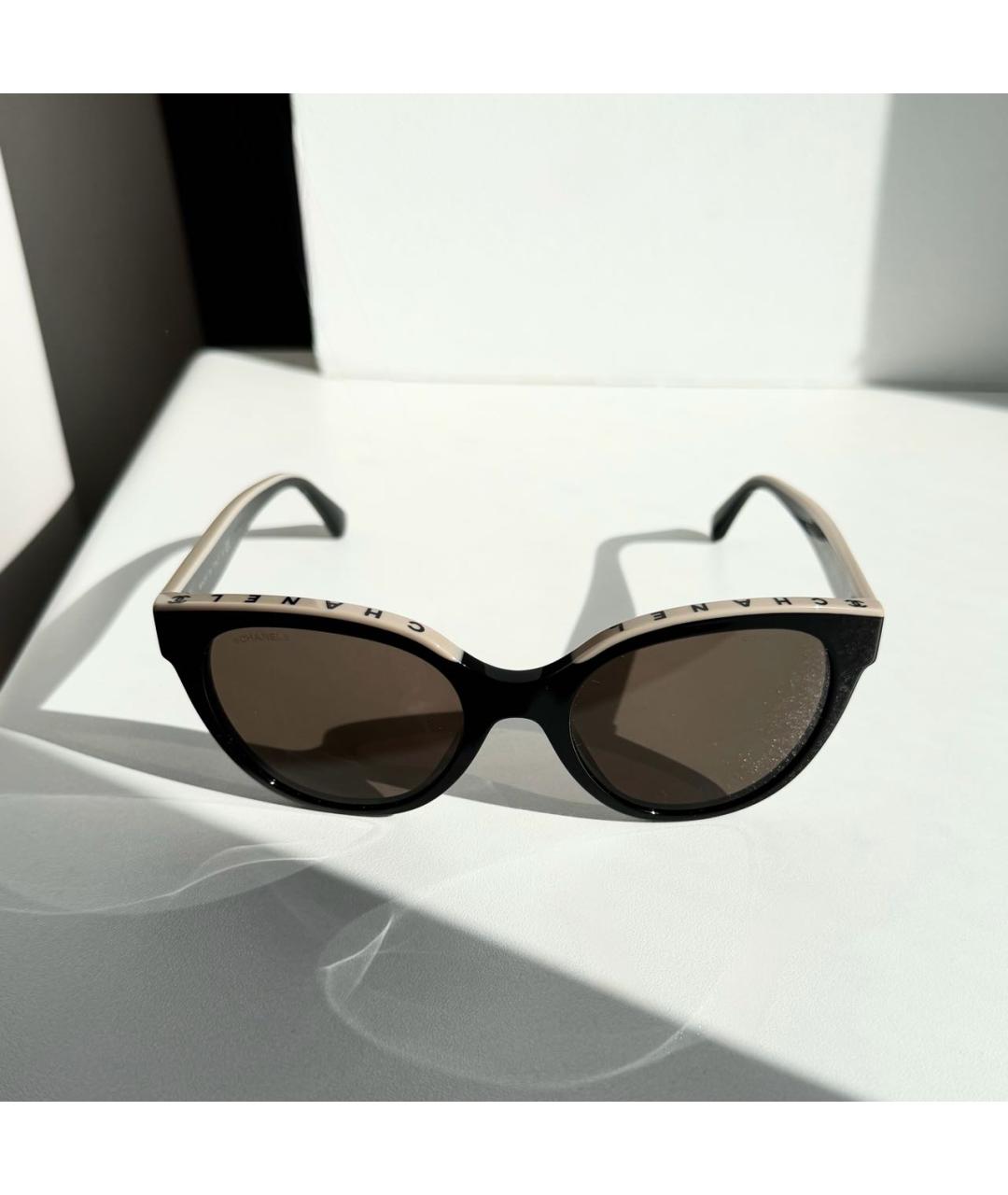 CHANEL Черные пластиковые солнцезащитные очки, фото 8