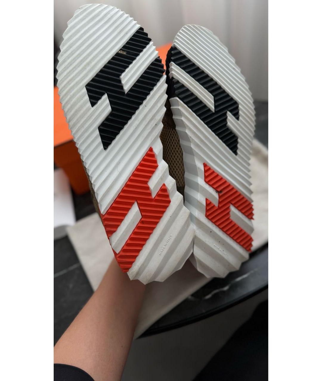 HERMES Коричневые замшевые низкие кроссовки / кеды, фото 7