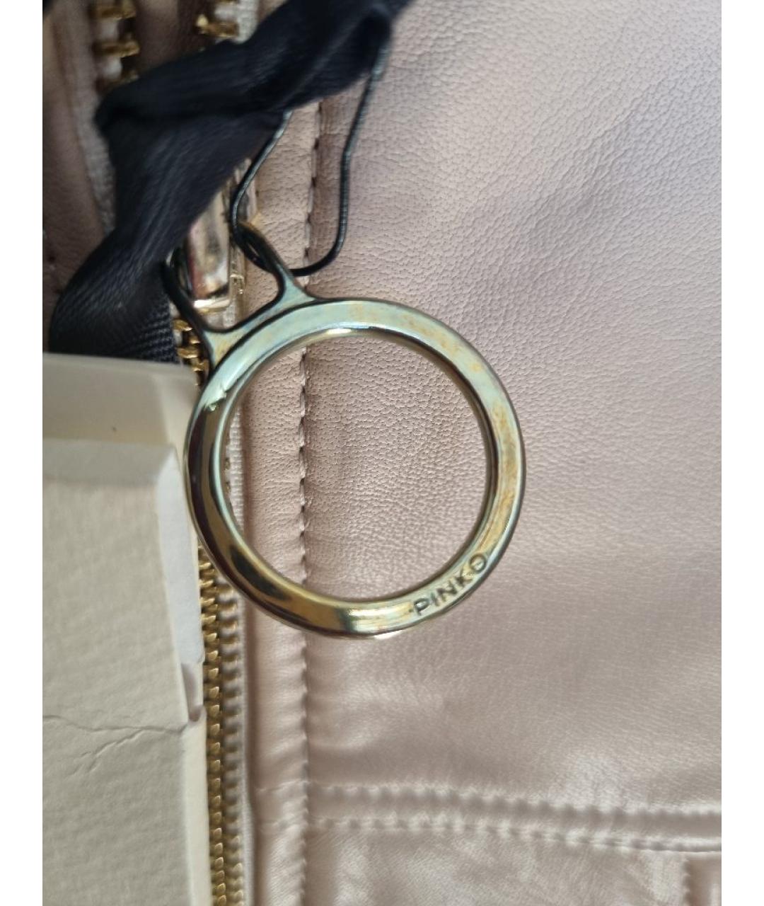 PINKO Розовая кожаная куртка, фото 4