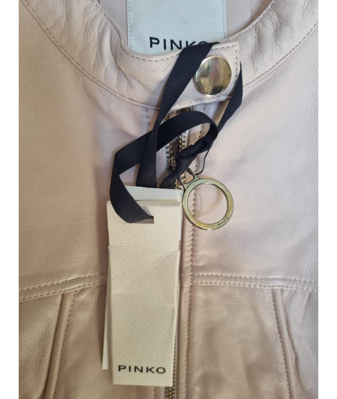 PINKO Розовая кожаная куртка, фото 3