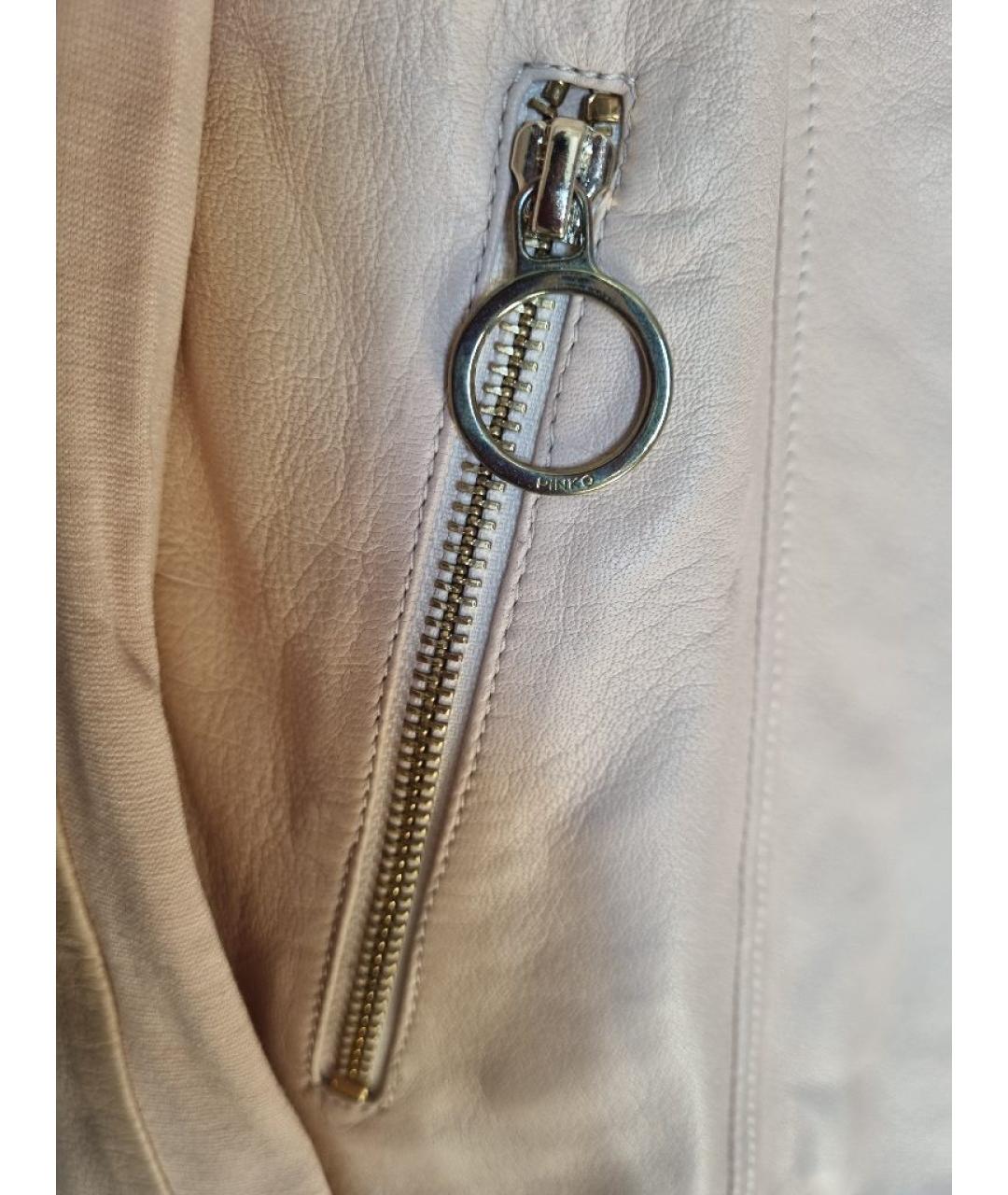 PINKO Розовая кожаная куртка, фото 5