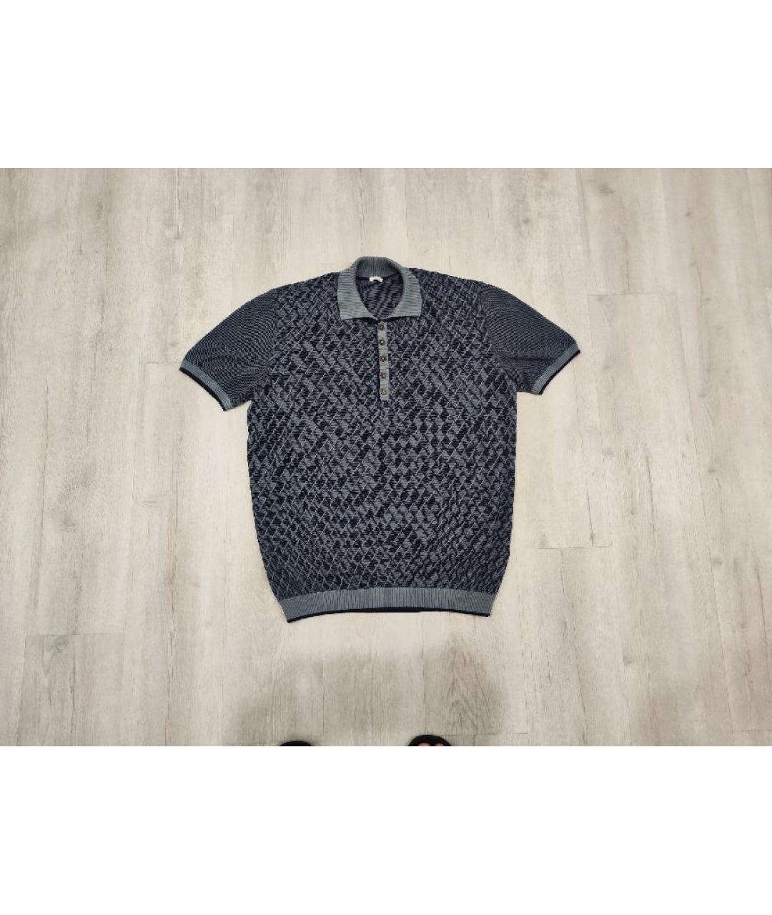 MALO Синее хлопковое поло с коротким рукавом, фото 5