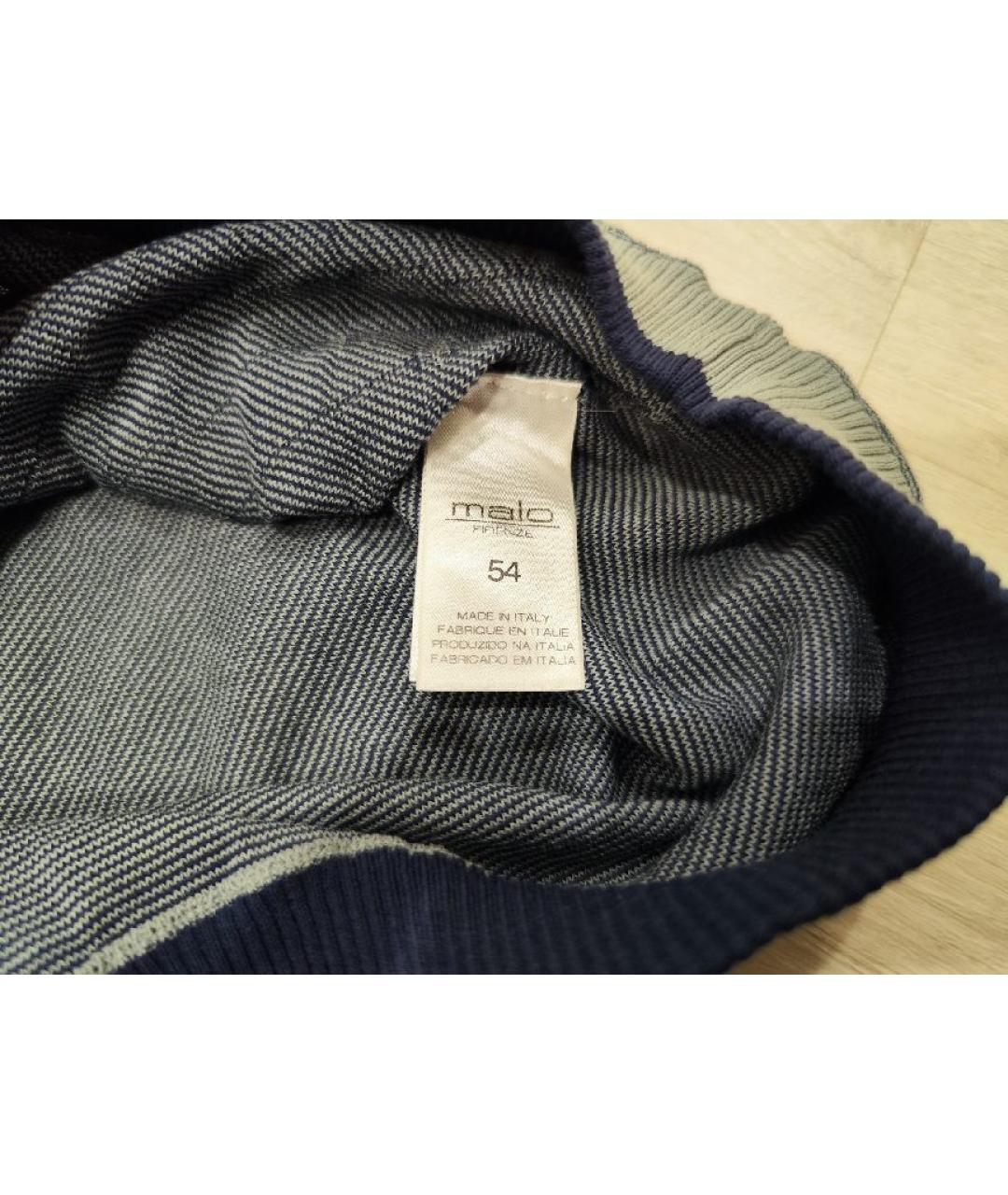 MALO Синее хлопковое поло с коротким рукавом, фото 4