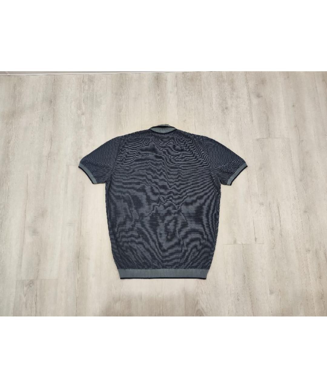 MALO Синее хлопковое поло с коротким рукавом, фото 2