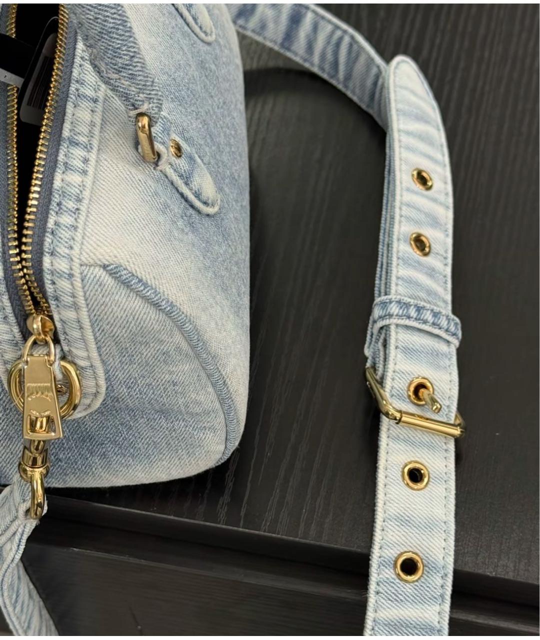 COACH Голубая деним сумка с короткими ручками, фото 8