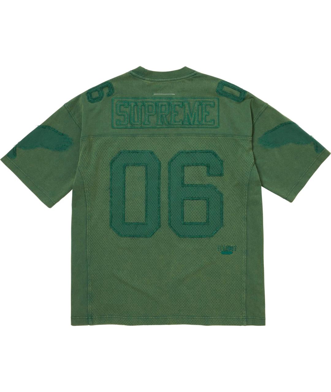 SUPREME Зеленая хлопковая футболка, фото 2