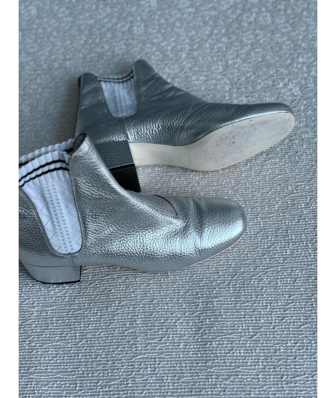 FENDI Серебряные кожаные полусапоги, фото 5