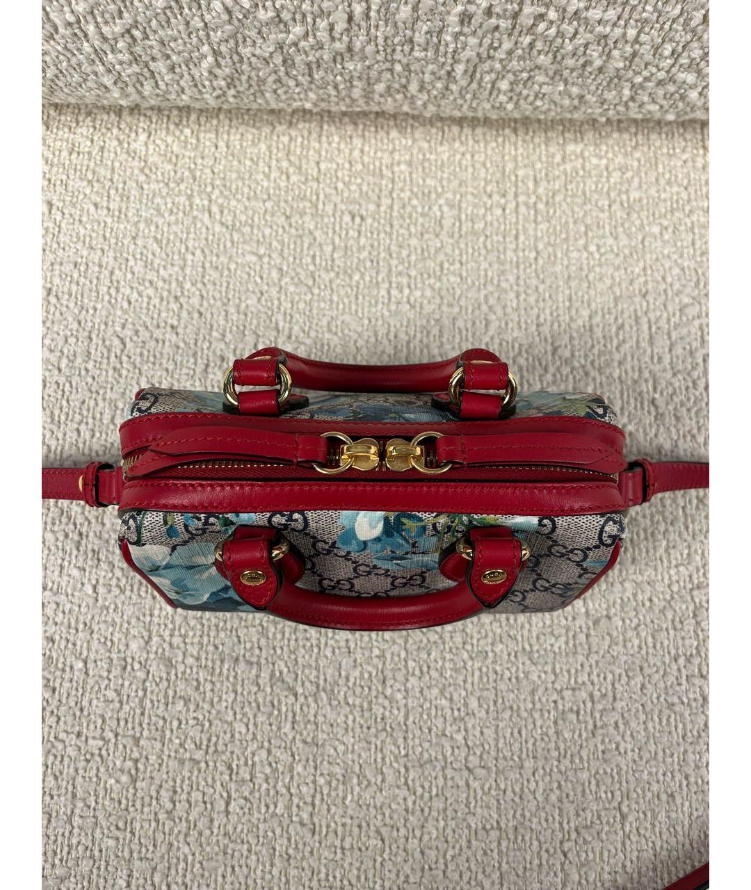 GUCCI Бордовая тканевая сумка с короткими ручками, фото 7