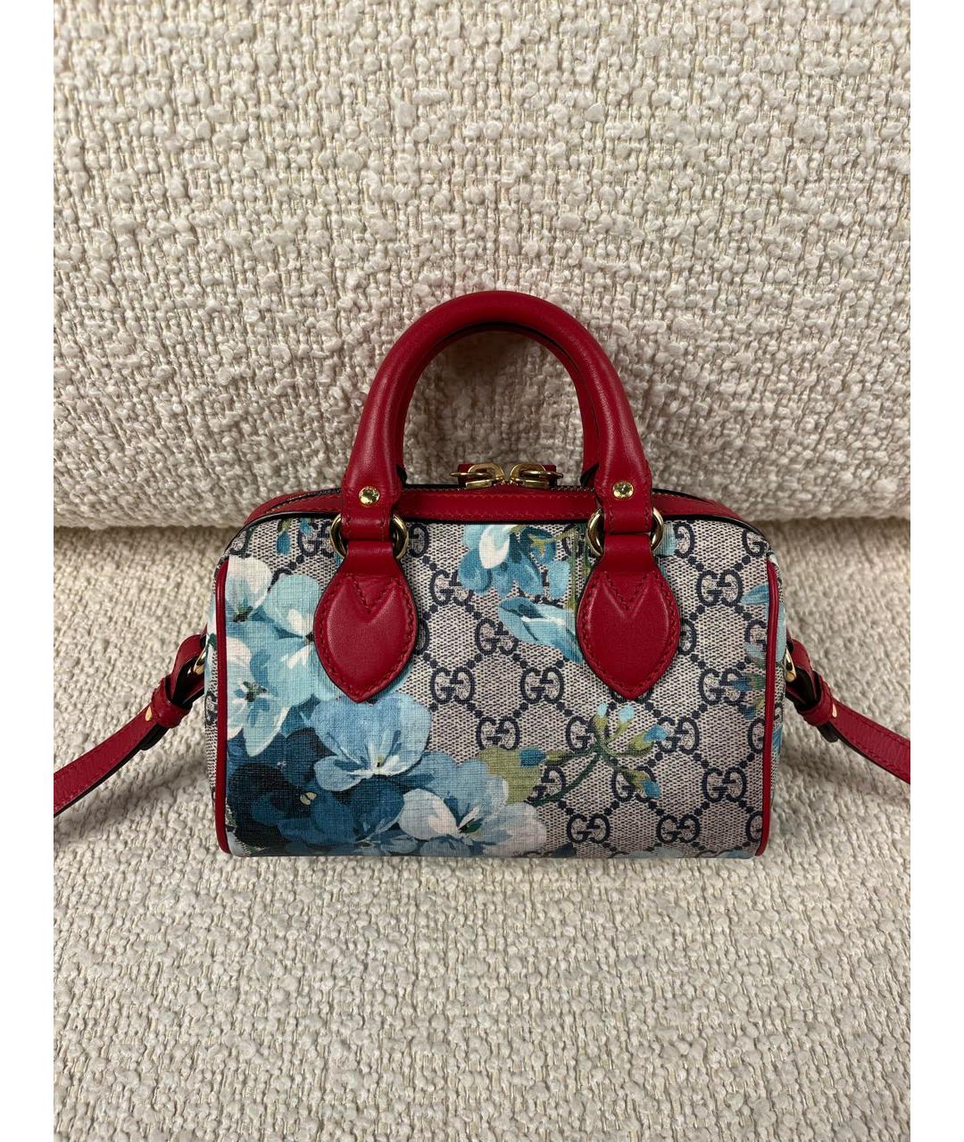 GUCCI Бордовая тканевая сумка с короткими ручками, фото 3