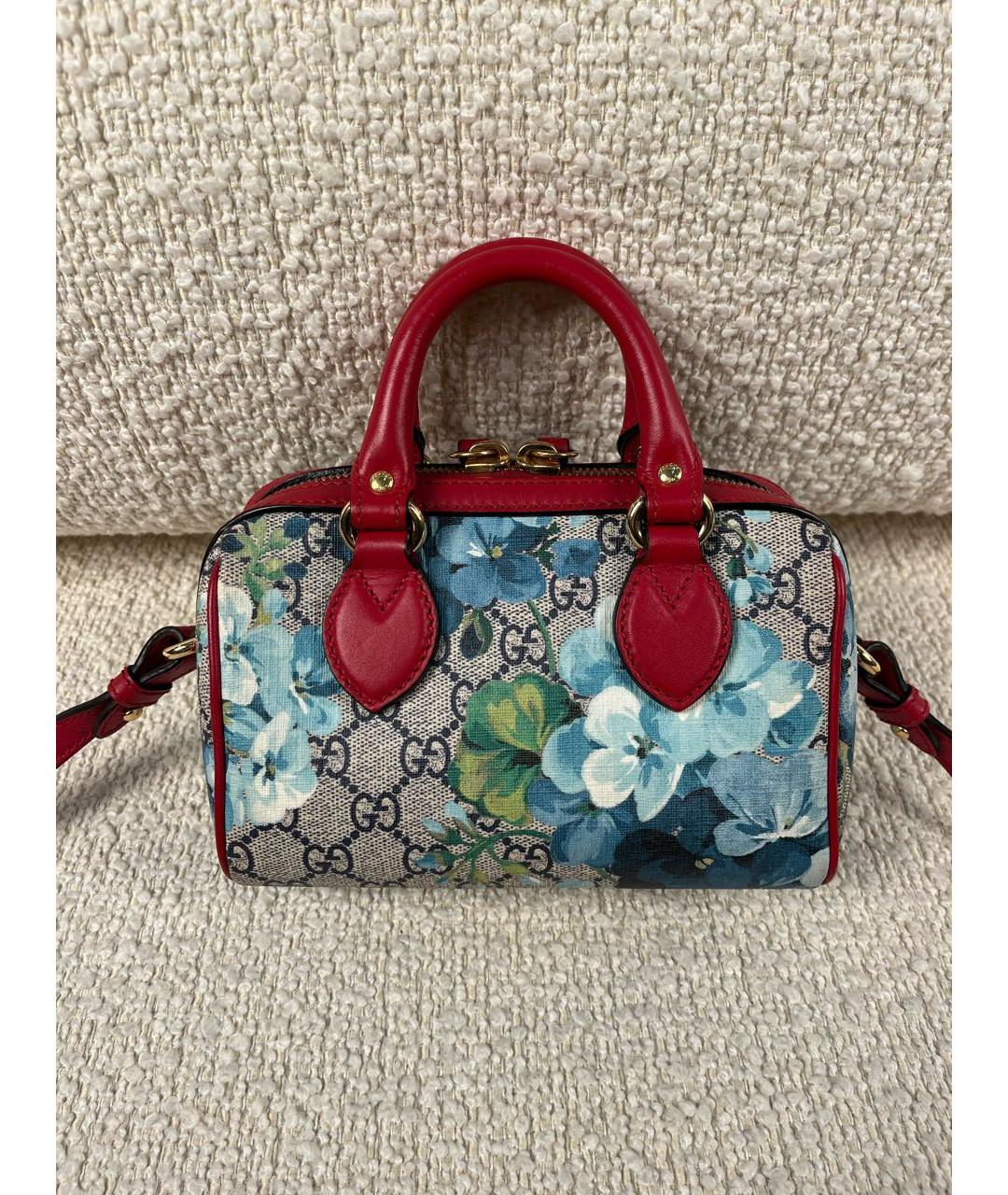 GUCCI Бордовая тканевая сумка с короткими ручками, фото 9