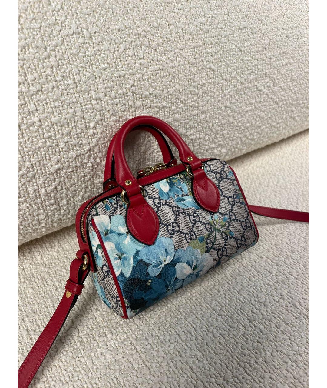 GUCCI Бордовая тканевая сумка с короткими ручками, фото 2