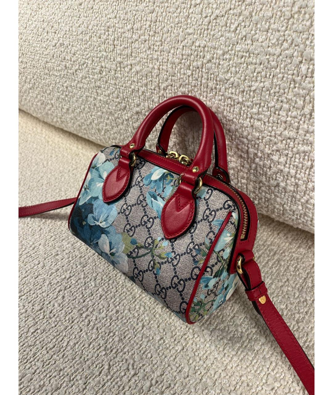 GUCCI Бордовая тканевая сумка с короткими ручками, фото 5