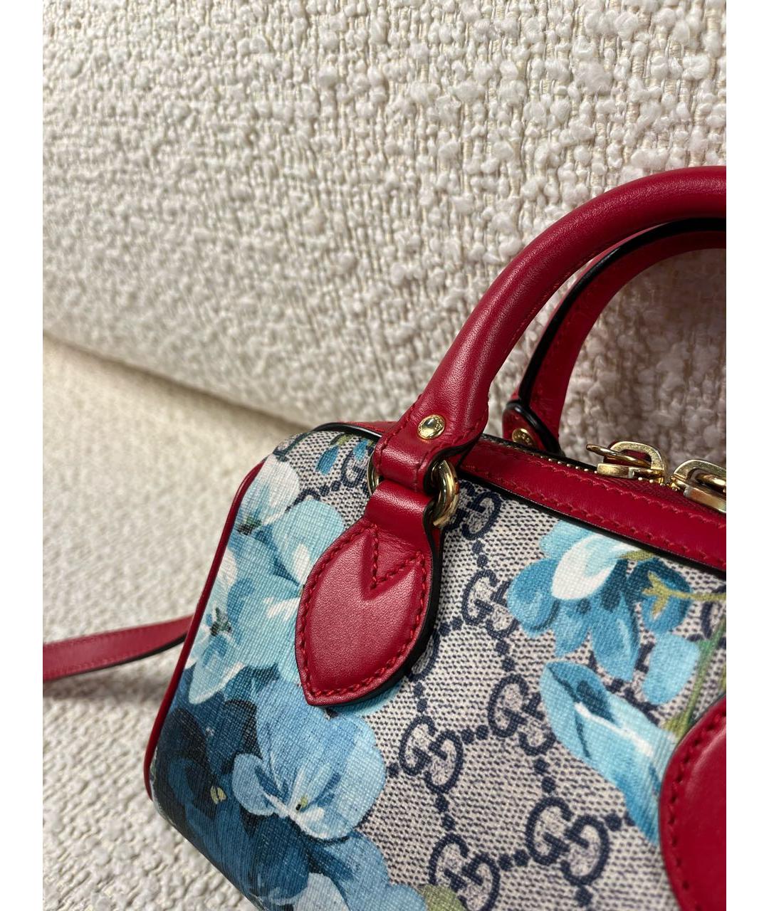 GUCCI Бордовая тканевая сумка с короткими ручками, фото 8