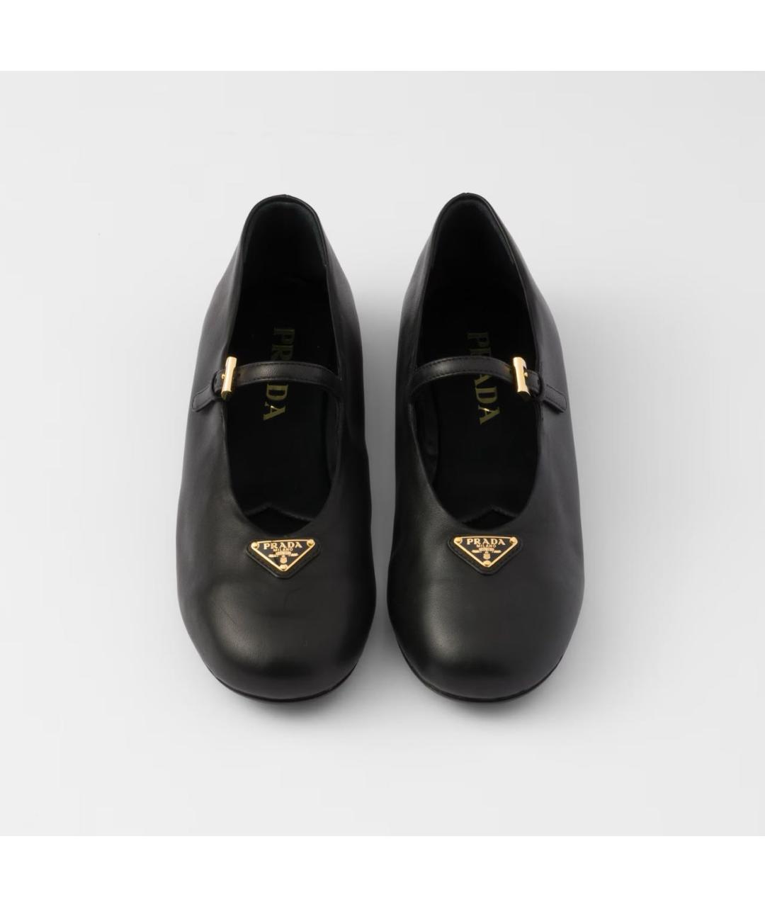 PRADA Черные кожаные балетки, фото 3
