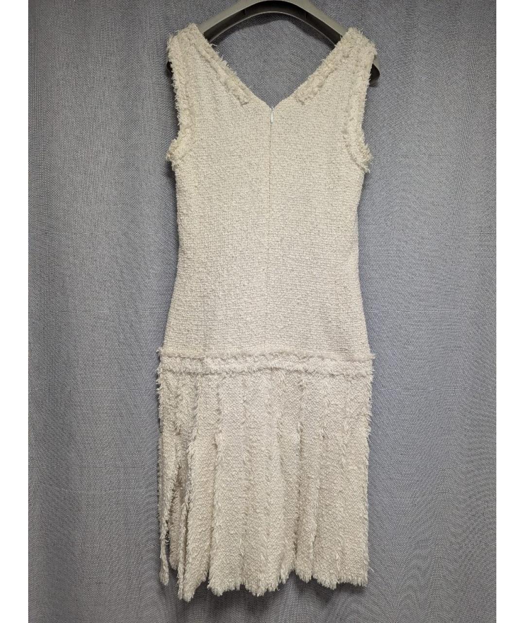 CHANEL Бежевое шелковое коктейльное платье, фото 2