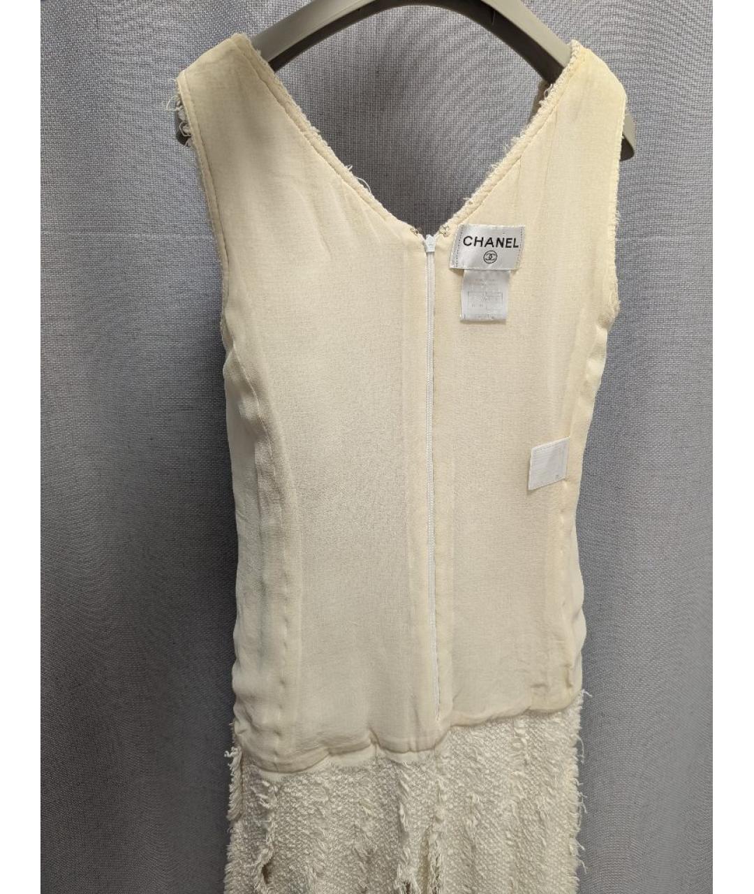 CHANEL Бежевое шелковое коктейльное платье, фото 3