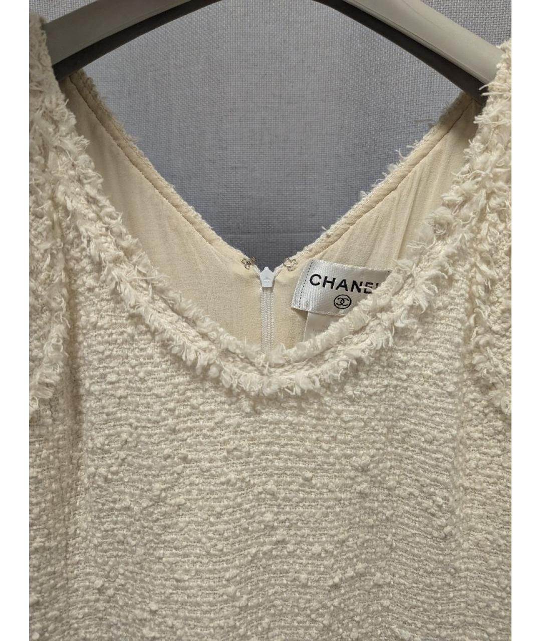 CHANEL Бежевое шелковое коктейльное платье, фото 6