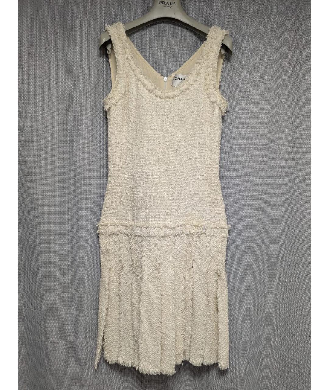 CHANEL Бежевое шелковое коктейльное платье, фото 10