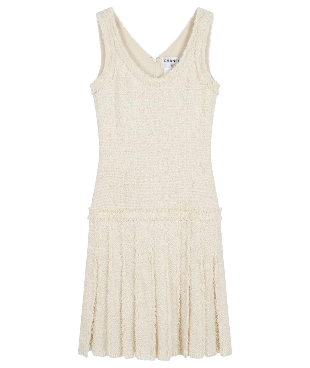 CHANEL Бежевое шелковое коктейльное платье, фото 1