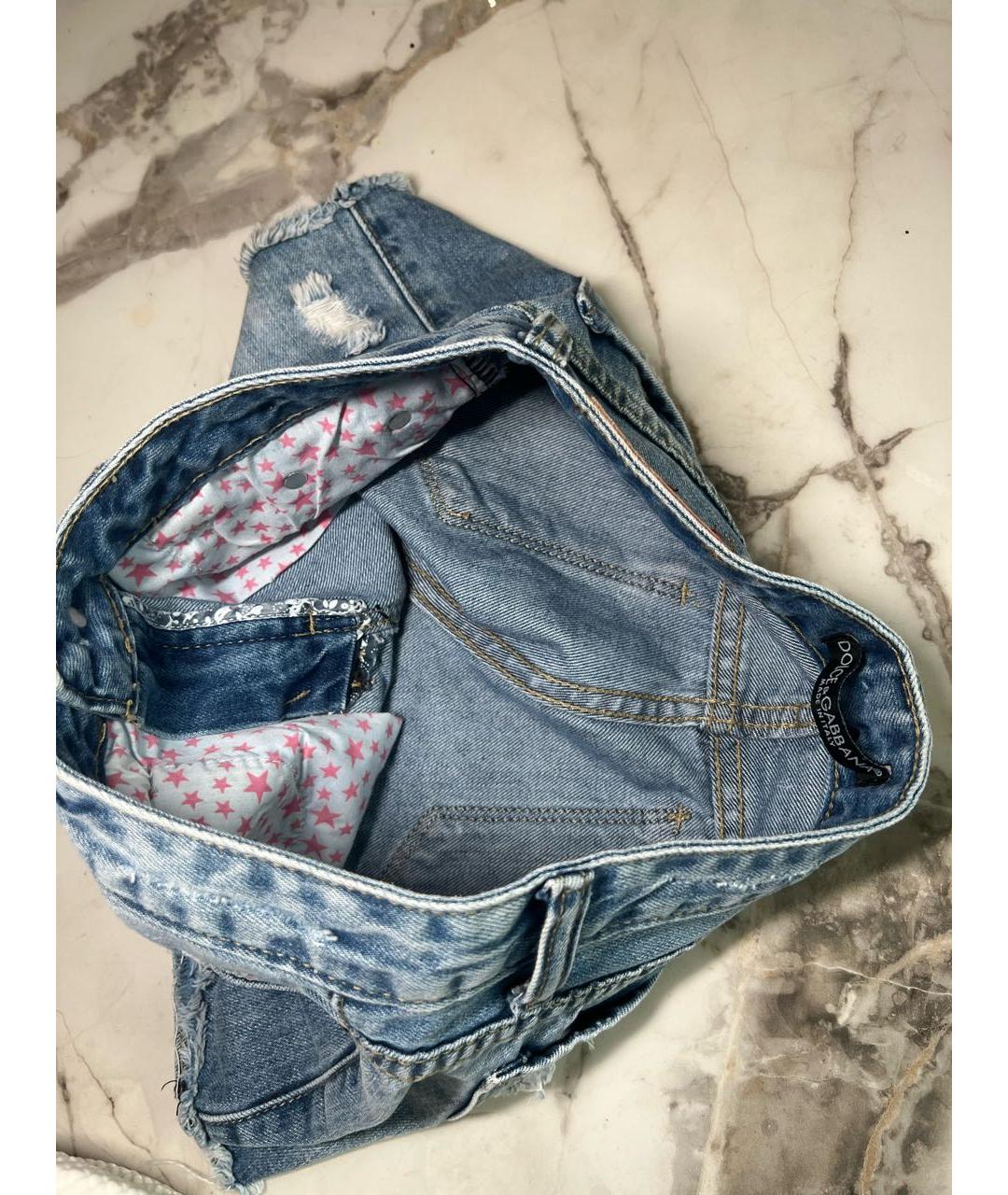 DOLCE&GABBANA Голубые хлопковые шорты, фото 5