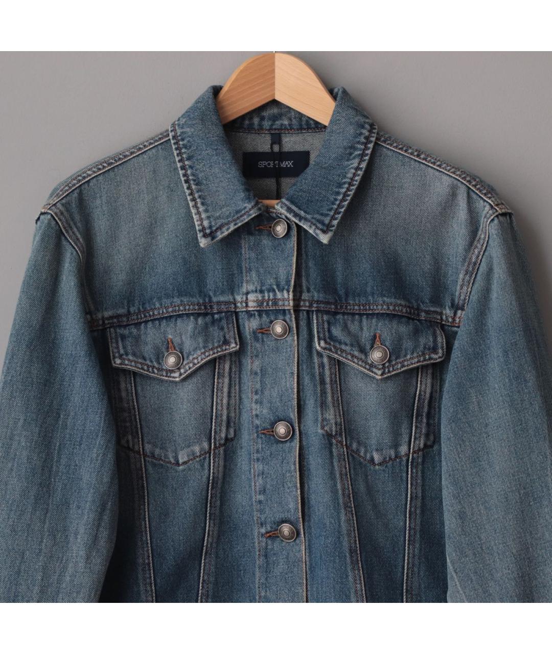 SPORTMAX Голубая деним куртка, фото 4