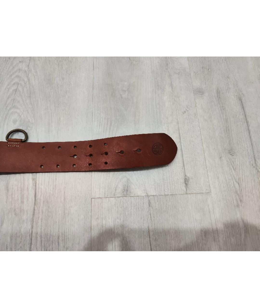 DIESEL Коричневый кожаный ремень, фото 2