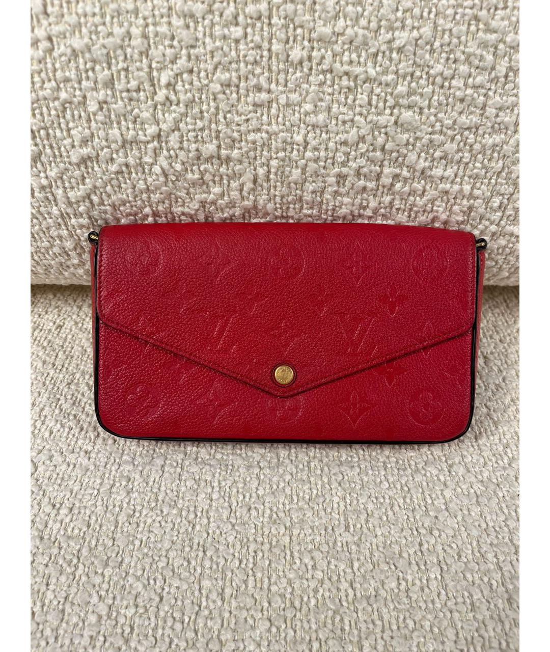 LOUIS VUITTON Красная кожаная сумка через плечо, фото 9