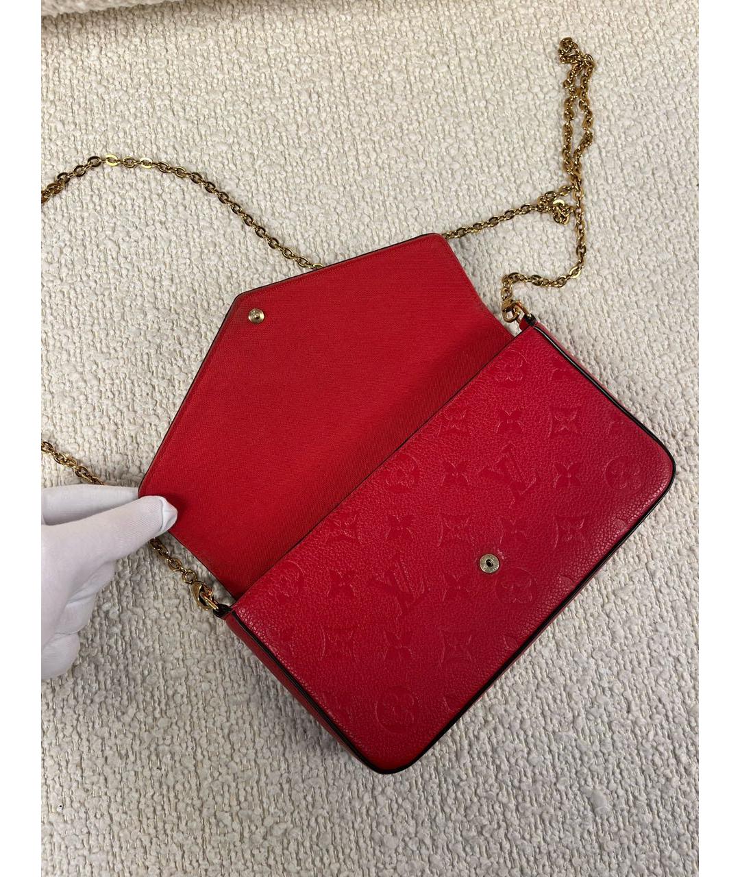 LOUIS VUITTON Красная кожаная сумка через плечо, фото 8