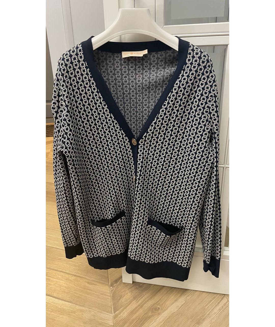 TORY BURCH Темно-синий вискозный кардиган, фото 2