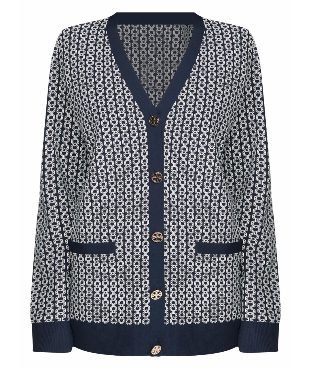 TORY BURCH Темно-синий вискозный кардиган, фото 1